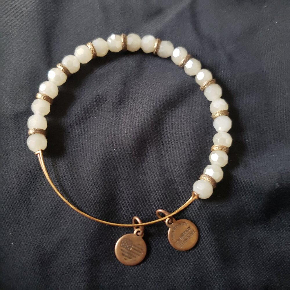 Alex and Ani  Gold Beaded Bangle  Bracelet  379
